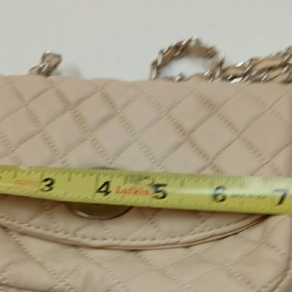 Beige Quilted Crossbody Bag - Picture 9 of 10